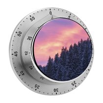 yanfind Timer Bruno Glätsch Snow Covered Tall Trees Sunset Afterglow Winter Purple Sky Scenery 60 Minutes Mechanical Visual Timer