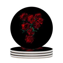 yanfind Ceramic Coasters (round) Daniel Olah Flowers Dark Roses Flower Bouquet Family Game Intellectual Educational Game Jigsaw Puzzle Toy Set