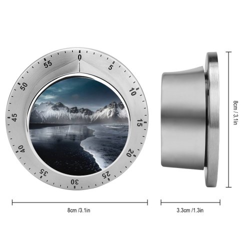yanfind Timer Vestrahorn  Stokksnes Beach Icelandic Coast Snow Covered Evening Dark Mountains Iceland 60 Minutes Mechanical Visual Timer