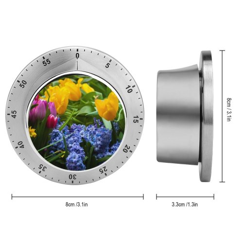 yanfind Timer Images Arrangement Ogorod  Spring Petal Pottery Potted Flowers Jar Vase Plant 60 Minutes Mechanical Visual Timer