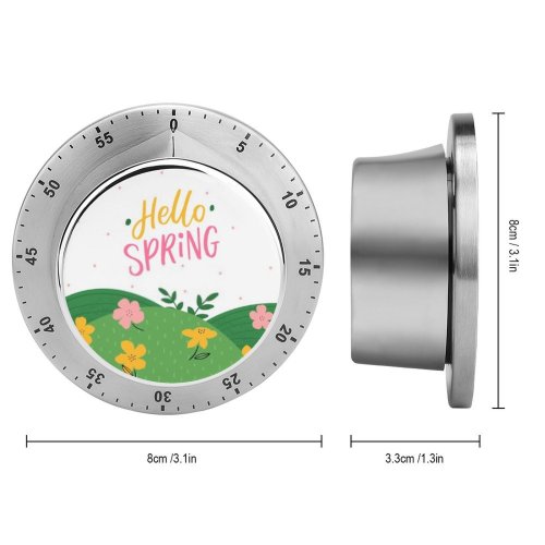 yanfind Timer Stylized Word Garden Hello Meeting Colorful Lettering Summer Happy Ray Time Flower 60 Minutes Mechanical Visual Timer