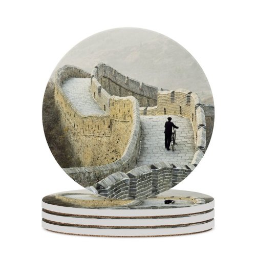 yanfind Ceramic Coasters (round) Chinese Seniors Ethnicities Indian Architecture Great UNESCO Tranquil Morning Heritage Pushing Senior Family Game Intellectual Educational Game Jigsaw Puzzle Toy Set