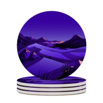 yanfind Ceramic Coasters (round) Mountains Rocks Night Starry Sky Scenery MacOS Big Sur IOS Family Game Intellectual Educational Game Jigsaw Puzzle Toy Set