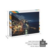 yanfind Picture Puzzle Dominic Kamp Manarola Town Cinque Terre Night Time Seascape Starry Sky Boats Family Game Intellectual Educational Game Jigsaw Puzzle Toy Set
