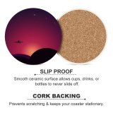 yanfind Ceramic Coasters (round) Chiara Lily Plane Sunset Starry Sky Sky Family Game Intellectual Educational Game Jigsaw Puzzle Toy Set