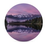 yanfind Ceramic Coasters (round) Glen Sinclair Lake Matheson Zealand Landscape Mountains Lake Winter Reflection  Trees Family Game Intellectual Educational Game Jigsaw Puzzle Toy Set