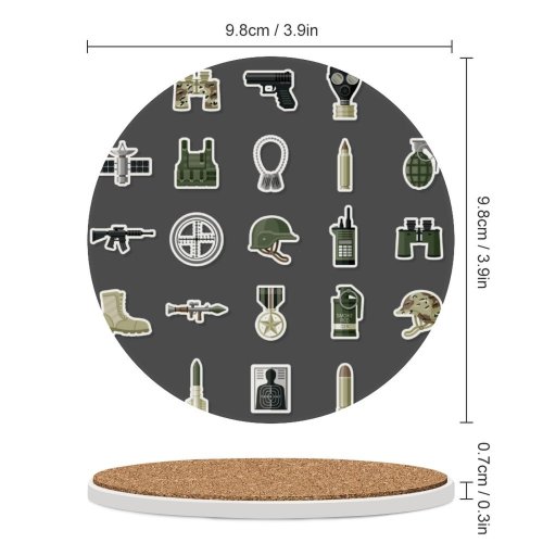 yanfind Ceramic Coasters (round)  Binoculars Uniform Missile Walkie Fighting Bulletproof Helmet CB  Launcher Family Game Intellectual Educational Game Jigsaw Puzzle Toy Set