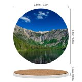 yanfind Ceramic Coasters (round) Youen California Avalanche Lake Montana USA  National Park Landscape  Range Family Game Intellectual Educational Game Jigsaw Puzzle Toy Set