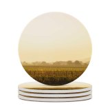 yanfind Ceramic Coasters (round) Golden Images  Land Fog Spring Vineyard Vineyards Landscape Hills Outdoors Tree Family Game Intellectual Educational Game Jigsaw Puzzle Toy Set