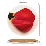yanfind Ceramic Coasters (round) Tulip Leaf Petal Lip Carmine Heart Plant Coquelicot Valentine's Flower Family Game Intellectual Educational Game Jigsaw Puzzle Toy Set