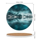 yanfind Ceramic Coasters (round) Fantasy Ocean   Sea Reflection Dark Clouds Night Sky Scenery Family Game Intellectual Educational Game Jigsaw Puzzle Toy Set