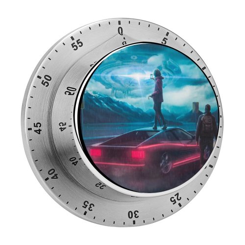 yanfind Timer Vitaliy Art Sci Fi Spaceship Alien Flying Saucer UFO 60 Minutes Mechanical Visual Timer