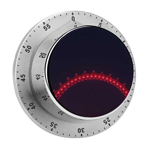 yanfind Timer Black Dark London  Ferris Wheel Tourist Attraction Night Illuminated 60 Minutes Mechanical Visual Timer