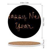 yanfind Ceramic Coasters (round) Dark Celebrations Year Happy Year's Eve Greetings Holidays January Golden Letters Written Family Game Intellectual Educational Game Jigsaw Puzzle Toy Set