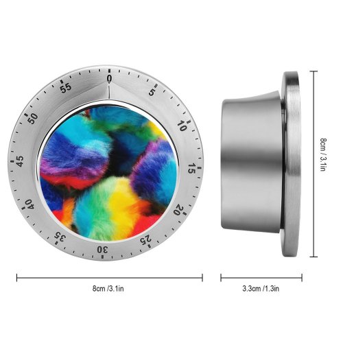 yanfind Timer Daniele Levis Pelusi Faux Fur Pom Balls Multicolor Colorful Macro Closeup Vibrant 60 Minutes Mechanical Visual Timer