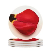 yanfind Ceramic Coasters (round) Tulip Leaf Petal Lip Carmine Heart Plant Coquelicot Valentine's Flower Family Game Intellectual Educational Game Jigsaw Puzzle Toy Set
