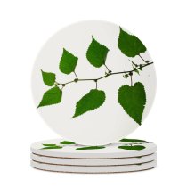 yanfind Ceramic Coasters (round)  Plant Leaf Leaves Flower Tree  Birch Swamp Flowering Elm Twig Family Game Intellectual Educational Game Jigsaw Puzzle Toy Set