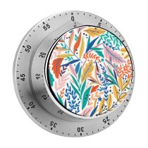 yanfind Timer Stylized Humidity Africa Pile Colorful Poisonous Sea Ornament Seamless  Summer Paradise 60 Minutes Mechanical Visual Timer