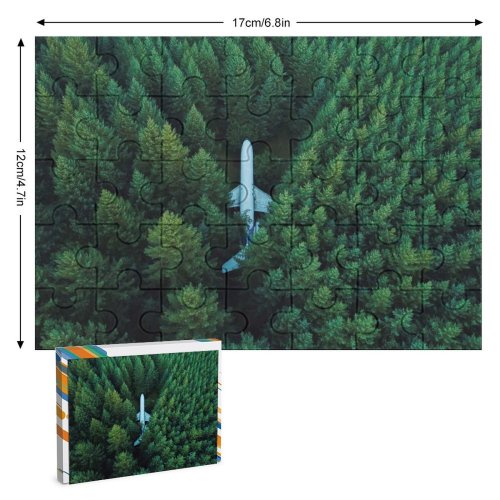 yanfind Picture Puzzle Airplane Trees Aerial Forest Alpine Trees Family Game Intellectual Educational Game Jigsaw Puzzle Toy Set