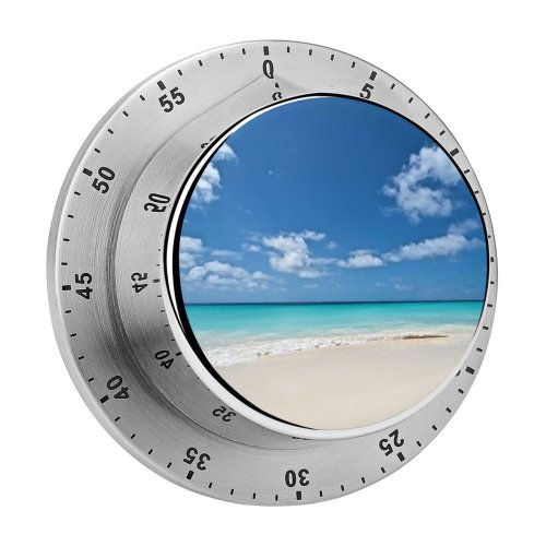 yanfind Timer Beach Seascape Turquoise Ocean  Horizon Clouds Sky Calm Landscape Scenery 60 Minutes Mechanical Visual Timer