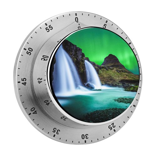 yanfind Timer Andrés Nieto Porras Kirkjufell Aurora Borealis Northern Lights Iceland  Waterfalls Landscape 60 Minutes Mechanical Visual Timer