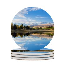 yanfind Ceramic Coasters (round) Destin Mount Hutton Lake Landscape Reflections Zealand Family Game Intellectual Educational Game Jigsaw Puzzle Toy Set