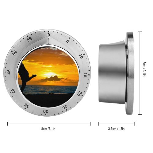 yanfind Timer Love Couple Romantic Kiss Sunset Silhouette Beach Dawn Mood 60 Minutes Mechanical Visual Timer