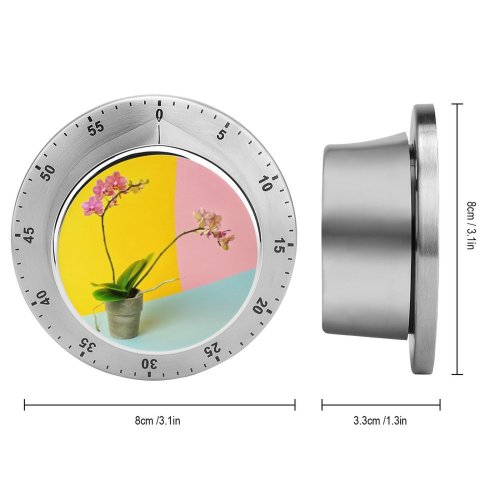 yanfind Timer Space Studio Block Bloom Shot Vibrant Pot Orchid Houseplant Pastel USA Flower 60 Minutes Mechanical Visual Timer
