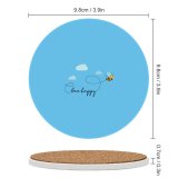 yanfind Ceramic Coasters (round) Minimal Bee Happy Clear Sky Sky Clouds Bee Family Game Intellectual Educational Game Jigsaw Puzzle Toy Set