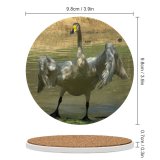 yanfind Ceramic Coasters (round) Whooper  Beak Kneck Feather Flap Wing Bill Wetland Bird Cob Wildfowl Family Game Intellectual Educational Game Jigsaw Puzzle Toy Set