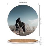 yanfind Ceramic Coasters (round) Horse Race Clear Sky Family Game Intellectual Educational Game Jigsaw Puzzle Toy Set