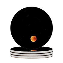 yanfind Ceramic Coasters (round) Black Dark Blood  Lunar  Starry Sky Astronomy Family Game Intellectual Educational Game Jigsaw Puzzle Toy Set