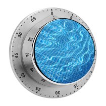 yanfind Timer  Texture Pool Summer Crystal Clear Transparent Aqua Electric Azure Technology 60 Minutes Mechanical Visual Timer