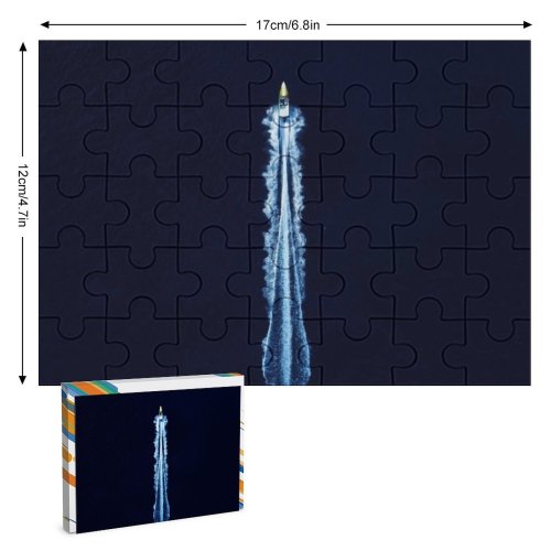 yanfind Picture Puzzle Motor Motion Yacht Summer Above Sport Wake Sea Dark Craft Aerial Alertness002 Family Game Intellectual Educational Game Jigsaw Puzzle Toy Set