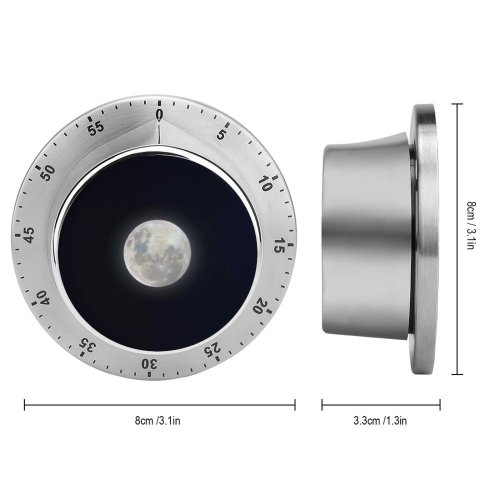 yanfind Timer Andrew McCarthy Space Black Dark Super Snow 60 Minutes Mechanical Visual Timer