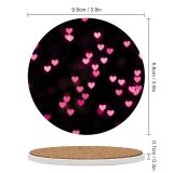 yanfind Ceramic Coasters (round) Black Dark Love Hearts Bokeh Glowing Lights Vibrant Blurred Heart Family Game Intellectual Educational Game Jigsaw Puzzle Toy Set