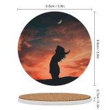 yanfind Ceramic Coasters (round) Alexandro David Girl Silhouette Evening Sky   Dusk Mood Family Game Intellectual Educational Game Jigsaw Puzzle Toy Set