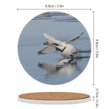yanfind Ceramic Coasters (round) Whooper  Bird Take  Lake Vertebrate Beak Wing Wildlife Egret Heron Family Game Intellectual Educational Game Jigsaw Puzzle Toy Set