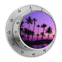yanfind Timer Xevi Planas Purple Sunrise Clear Sky Palm Trees Scenery Backwaters Sky 60 Minutes Mechanical Visual Timer