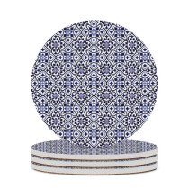 yanfind Ceramic Coasters (round) Spanish Portuguese Arabic Flooring Mexican Seamless Ceramics Flower Retro  Moroccan Tradition Family Game Intellectual Educational Game Jigsaw Puzzle Toy Set