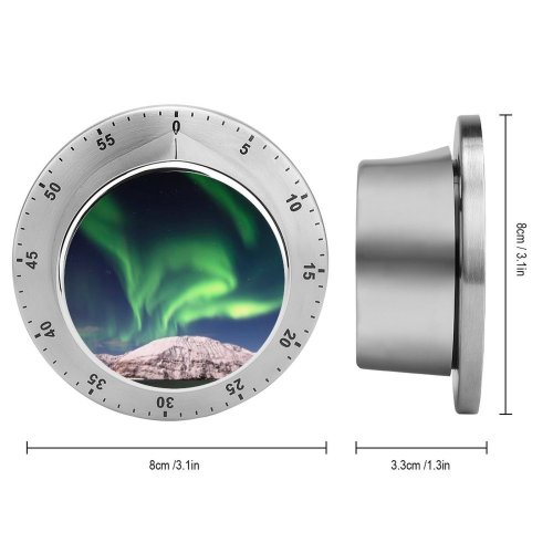 yanfind Timer Aurora Borealis Northern Lights Mountains Snow Covered Landscape Astronomy  Night Sky 60 Minutes Mechanical Visual Timer