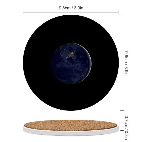 yanfind Ceramic Coasters (round) Space Black Dark  Night IOS Family Game Intellectual Educational Game Jigsaw Puzzle Toy Set