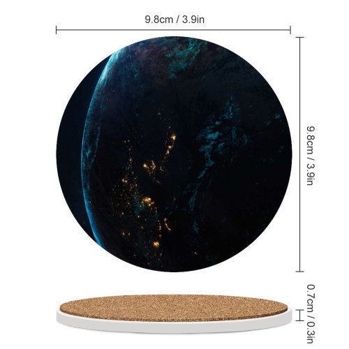 yanfind Ceramic Coasters (round) Vadim Sadovski Space Earthlike Planet Space Ship Universe Closeup Family Game Intellectual Educational Game Jigsaw Puzzle Toy Set