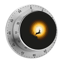yanfind Timer Suryapraveen Dark Minimal Deer Silhouette 60 Minutes Mechanical Visual Timer
