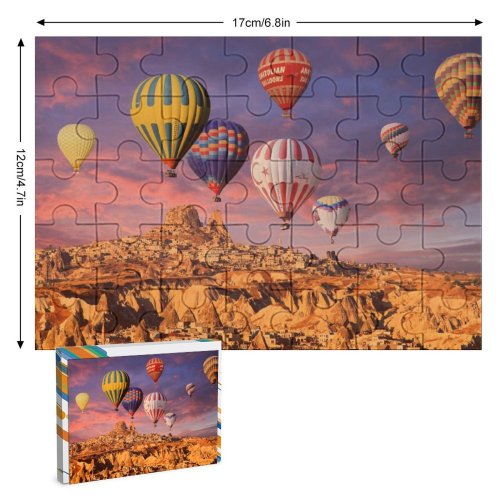 yanfind Picture Puzzle Talip ÇETİN Hot  Balloons Cappadocia Golden Hour Rock Formations Town Tourist Family Game Intellectual Educational Game Jigsaw Puzzle Toy Set