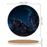 yanfind Ceramic Coasters (round) Carles Marsal Fantasy Witch Fox Wild Starry Sky  Night Time Digital Family Game Intellectual Educational Game Jigsaw Puzzle Toy Set