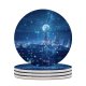 yanfind Ceramic Coasters (round) Fantasy Dream Cityscape Snowfall  Night Family Game Intellectual Educational Game Jigsaw Puzzle Toy Set