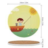 yanfind Ceramic Coasters (round) Starfish Cute Sea Dog Happiness Retro Boys Fishing Cartoon Cheerful Puppy Beach Family Game Intellectual Educational Game Jigsaw Puzzle Toy Set