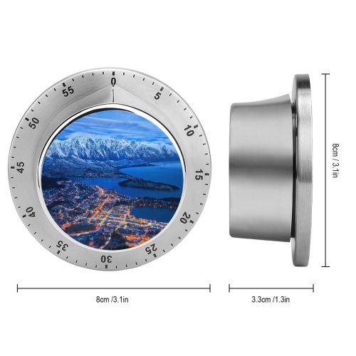 yanfind Timer Trey Ratcliff Lake Wakatipu Queenstown Zealand Snow Mountains Cityscape Night Lights Sky 60 Minutes Mechanical Visual Timer