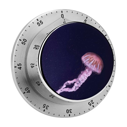 yanfind Timer Black Dark Jellyfish Dark Sea  Aquarium Underwater Glowing 60 Minutes Mechanical Visual Timer